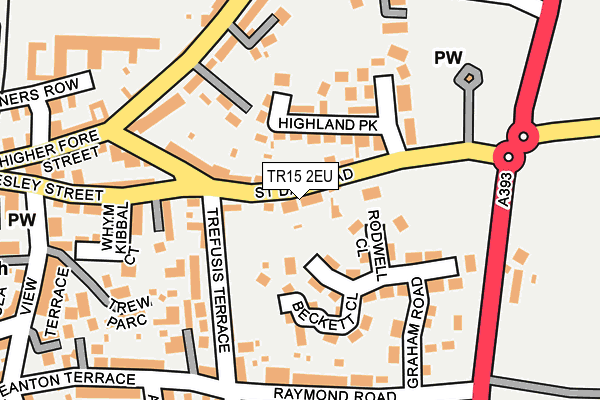 TR15 2EU map - OS OpenMap – Local (Ordnance Survey)