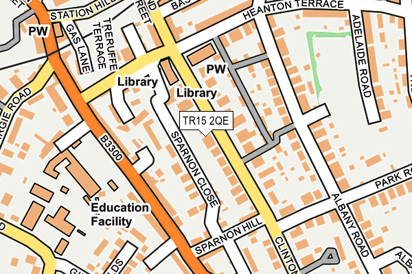 Map of REDRUTH FORMER LIBRARY CIC at local scale