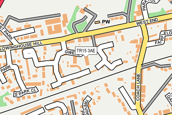 TR15 3AE map - OS OpenMap – Local (Ordnance Survey)