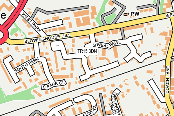 TR15 3DN map - OS OpenMap – Local (Ordnance Survey)