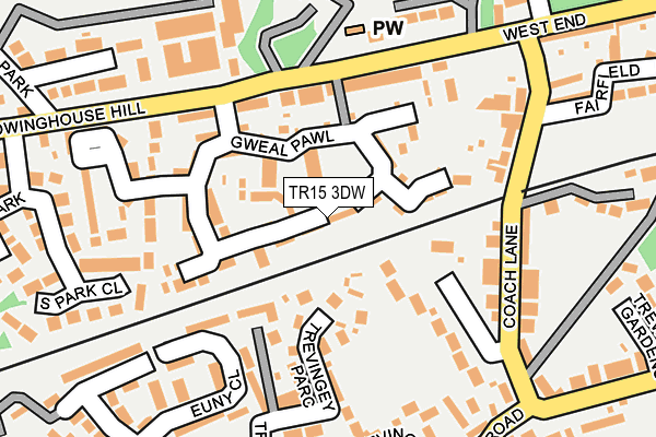 TR15 3DW map - OS OpenMap – Local (Ordnance Survey)