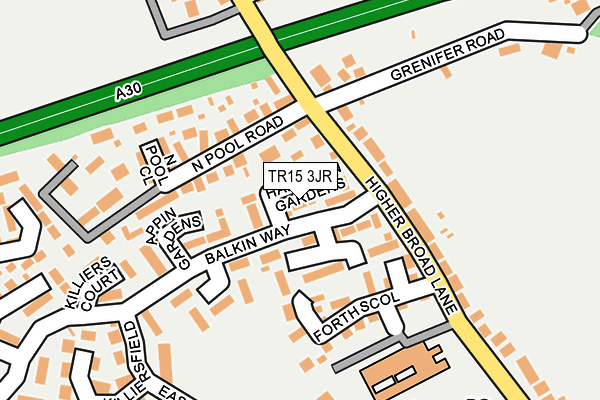 TR15 3JR map - OS OpenMap – Local (Ordnance Survey)