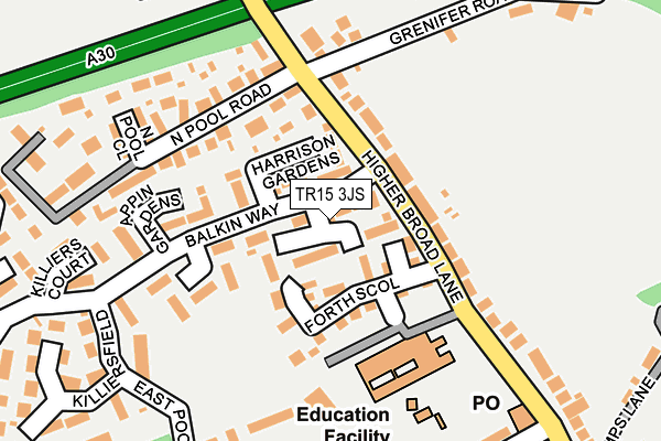 TR15 3JS map - OS OpenMap – Local (Ordnance Survey)