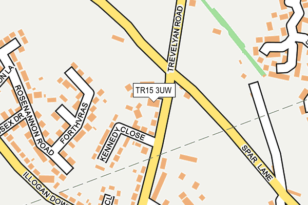 TR15 3UW map - OS OpenMap – Local (Ordnance Survey)