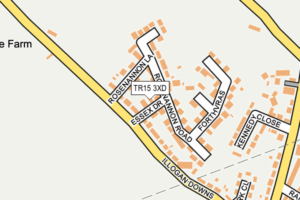 TR15 3XD map - OS OpenMap – Local (Ordnance Survey)