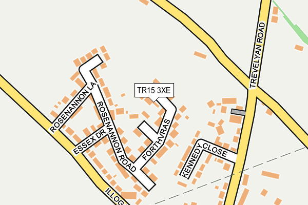 TR15 3XE map - OS OpenMap – Local (Ordnance Survey)