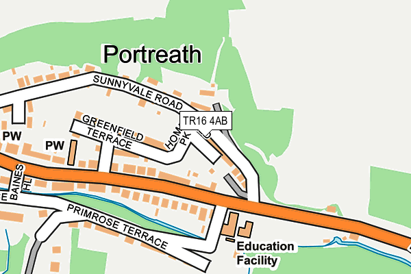 TR16 4AB map - OS OpenMap – Local (Ordnance Survey)