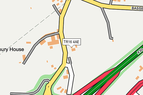TR16 4AE map - OS OpenMap – Local (Ordnance Survey)