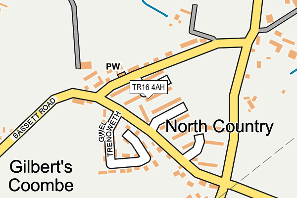 TR16 4AH map - OS OpenMap – Local (Ordnance Survey)