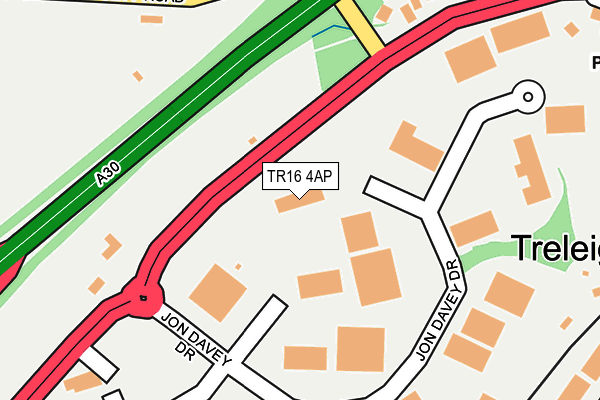 TR16 4AP map - OS OpenMap – Local (Ordnance Survey)