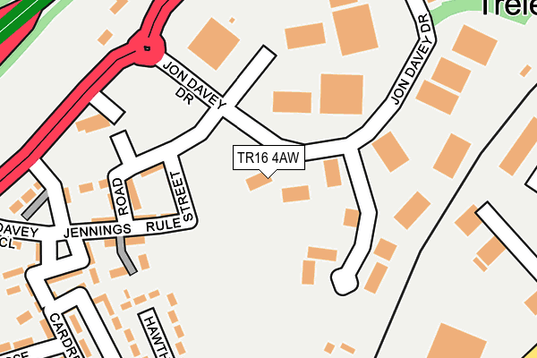 TR16 4AW map - OS OpenMap – Local (Ordnance Survey)