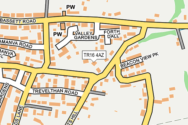 TR16 4AZ map - OS OpenMap – Local (Ordnance Survey)