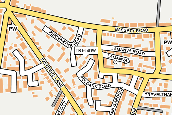 TR16 4DW map - OS OpenMap – Local (Ordnance Survey)