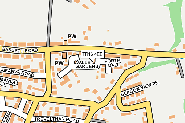TR16 4EE map - OS OpenMap – Local (Ordnance Survey)