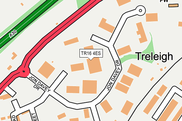 TR16 4ES map - OS OpenMap – Local (Ordnance Survey)