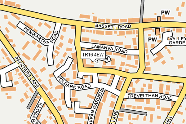 TR16 4EW map - OS OpenMap – Local (Ordnance Survey)