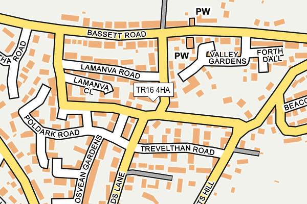 TR16 4HA map - OS OpenMap – Local (Ordnance Survey)