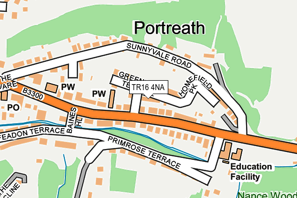 TR16 4NA map - OS OpenMap – Local (Ordnance Survey)