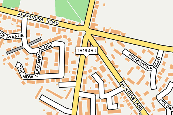 TR16 4RU map - OS OpenMap – Local (Ordnance Survey)