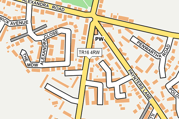 TR16 4RW map - OS OpenMap – Local (Ordnance Survey)