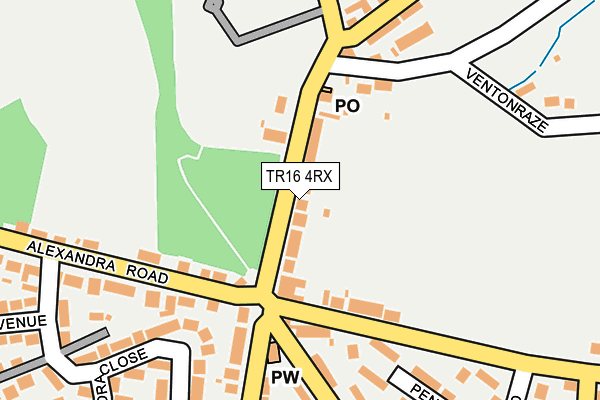 TR16 4RX map - OS OpenMap – Local (Ordnance Survey)