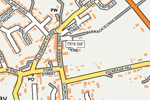 TR16 5AF map - OS OpenMap – Local (Ordnance Survey)