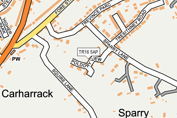 TR16 5AP map - OS OpenMap – Local (Ordnance Survey)