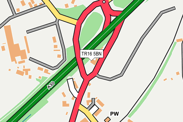 TR16 5BN map - OS OpenMap – Local (Ordnance Survey)