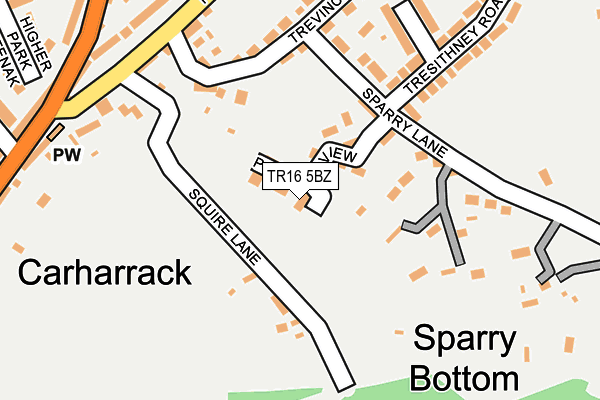 TR16 5BZ map - OS OpenMap – Local (Ordnance Survey)