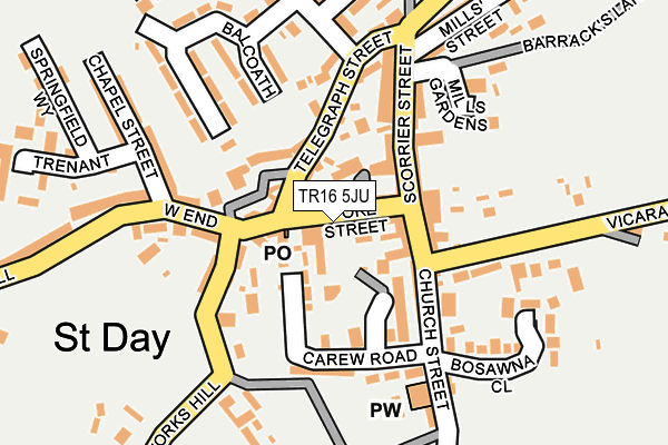 TR16 5JU map - OS OpenMap – Local (Ordnance Survey)