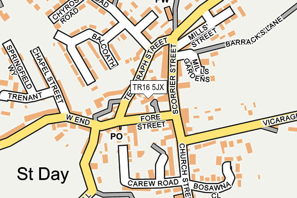 TR16 5JX map - OS OpenMap – Local (Ordnance Survey)