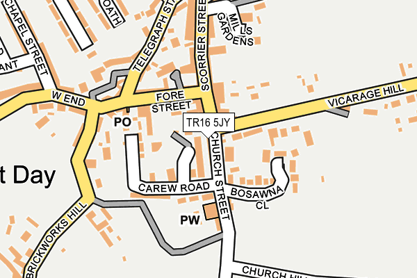 TR16 5JY map - OS OpenMap – Local (Ordnance Survey)