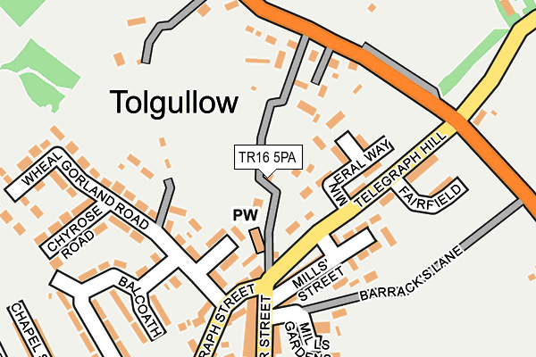 TR16 5PA map - OS OpenMap – Local (Ordnance Survey)