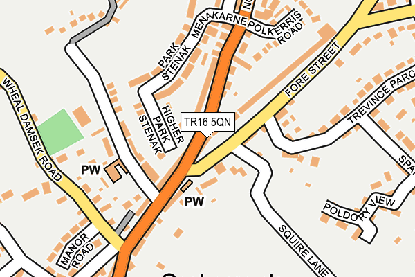 TR16 5QN map - OS OpenMap – Local (Ordnance Survey)