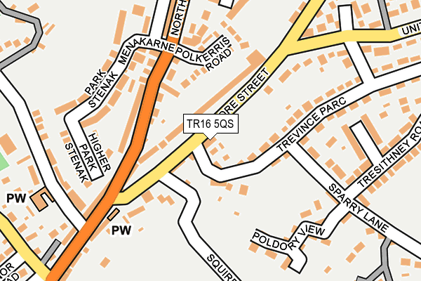 TR16 5QS map - OS OpenMap – Local (Ordnance Survey)