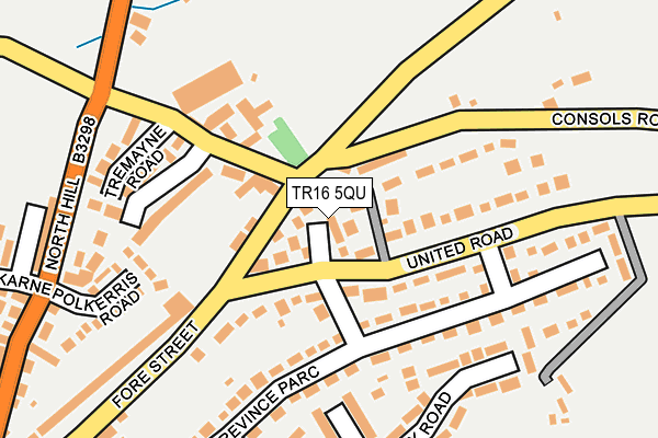 TR16 5QU map - OS OpenMap – Local (Ordnance Survey)