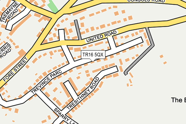 TR16 5QX map - OS OpenMap – Local (Ordnance Survey)