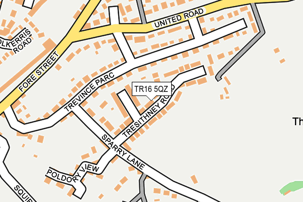 TR16 5QZ map - OS OpenMap – Local (Ordnance Survey)