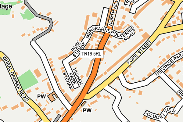 TR16 5RL map - OS OpenMap – Local (Ordnance Survey)