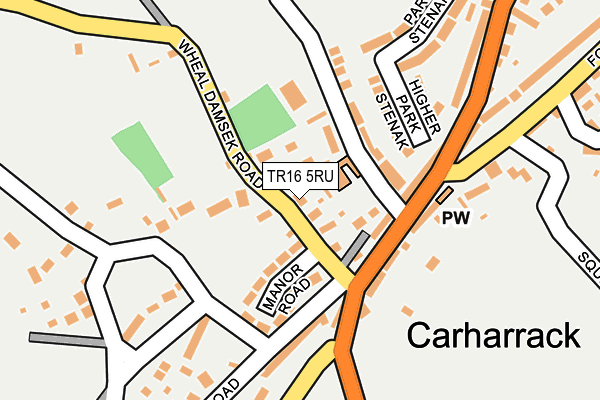 TR16 5RU map - OS OpenMap – Local (Ordnance Survey)