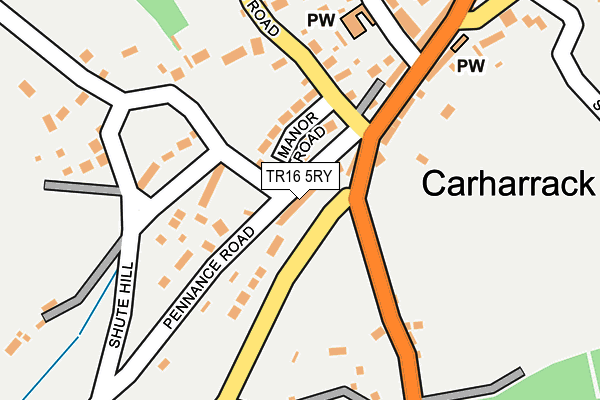TR16 5RY map - OS OpenMap – Local (Ordnance Survey)