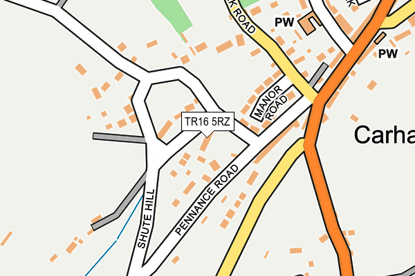 TR16 5RZ map - OS OpenMap – Local (Ordnance Survey)
