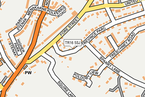 TR16 5SJ map - OS OpenMap – Local (Ordnance Survey)