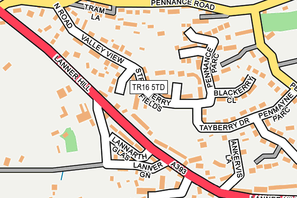 TR16 5TD map - OS OpenMap – Local (Ordnance Survey)