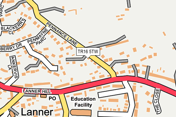 TR16 5TW map - OS OpenMap – Local (Ordnance Survey)