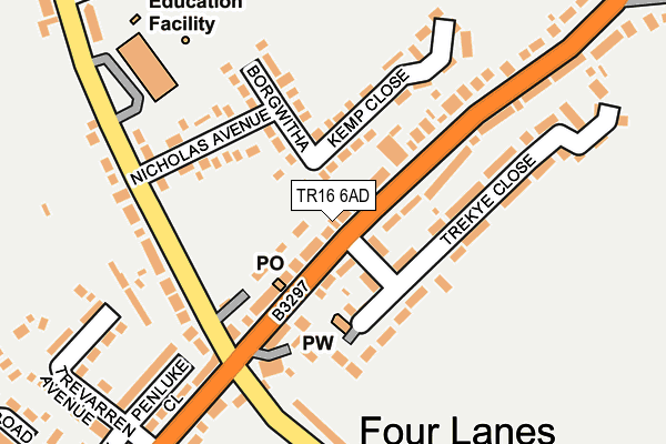 TR16 6AD map - OS OpenMap – Local (Ordnance Survey)