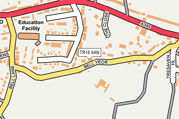 TR16 6AN map - OS OpenMap – Local (Ordnance Survey)