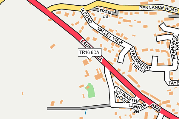 TR16 6DA map - OS OpenMap – Local (Ordnance Survey)