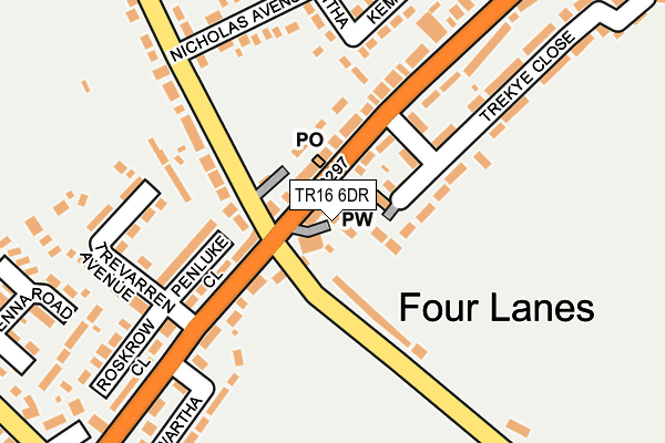 TR16 6DR map - OS OpenMap – Local (Ordnance Survey)