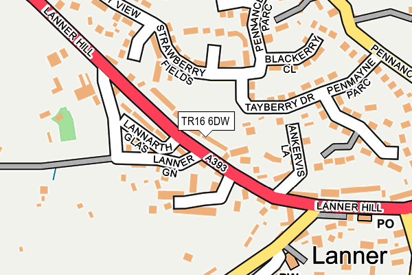 TR16 6DW map - OS OpenMap – Local (Ordnance Survey)